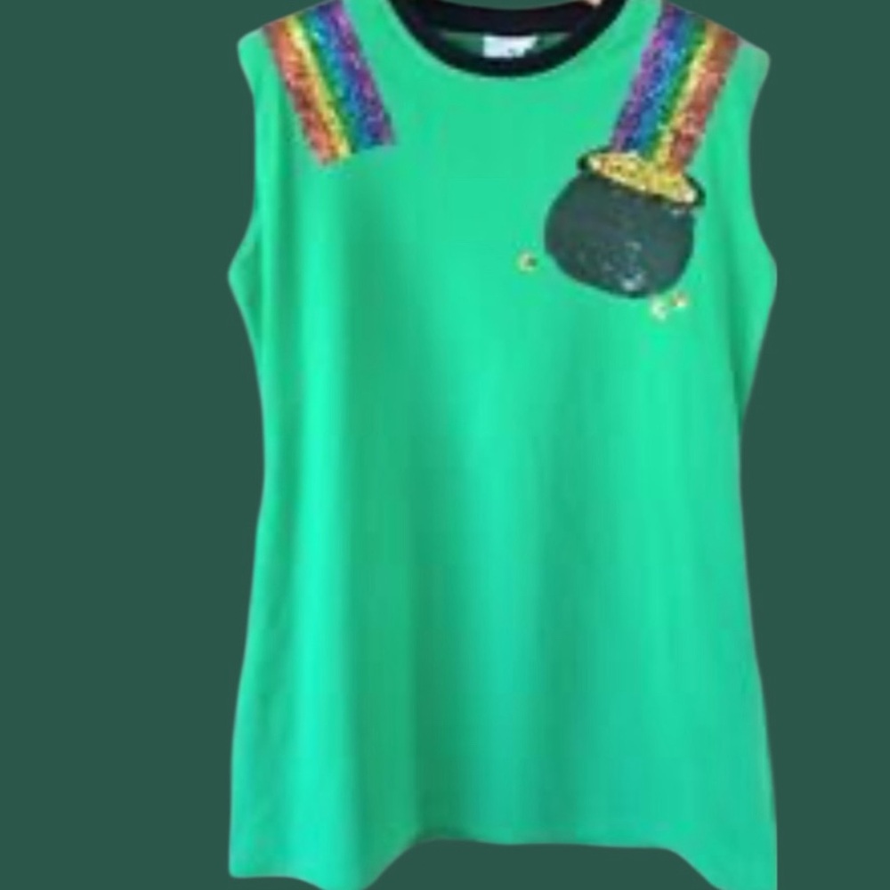 Queen of Sparkles Pot of Gold Rainbow Sequin Ultra Mini Dress. - Picture 2 of 11